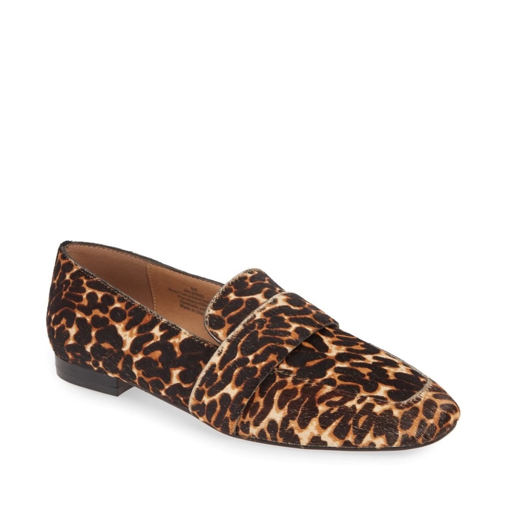 Halogen Lucy Genuine Calf Hair Loafer Chocolate Leopard 6M New in Box - Picture 3 of 11